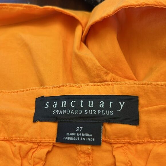 Sanctuary orange cuffed cargo shorts Size 27 New - Picture 9 of 10